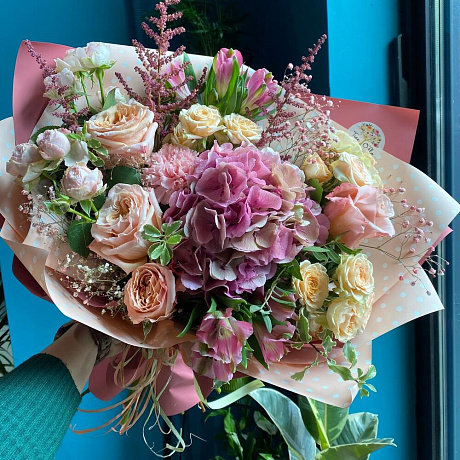 Букет с гортензией №178 - Фото 1