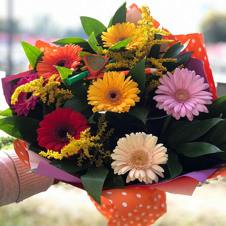 Букет цветов Школьный переполох - Фото 1