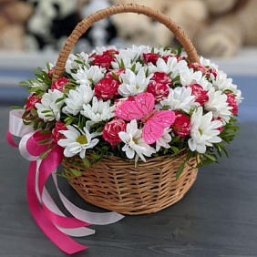 Корзина с цветами №186