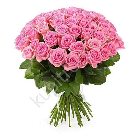 Букет 51 розовая роза Джумелия 70см - Фото 1