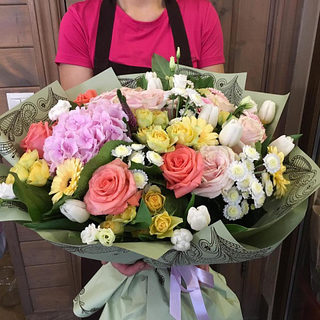 Большой букет из живих цветов Великолепие - Фото 1