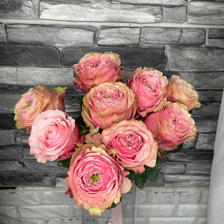 Букет из 9 пионовидных роз №161 - Фото 1