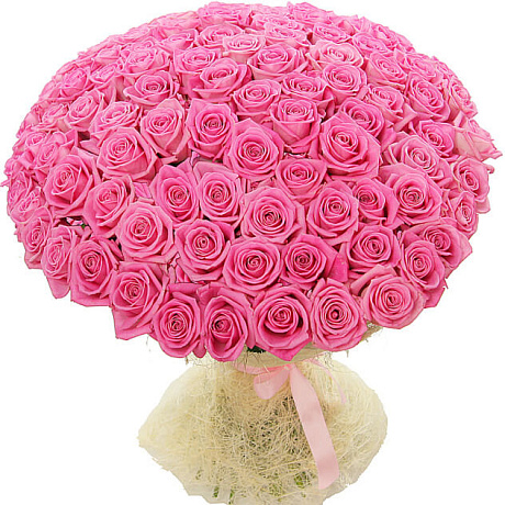 Букет из 101 розовой розы №160 - Фото 1