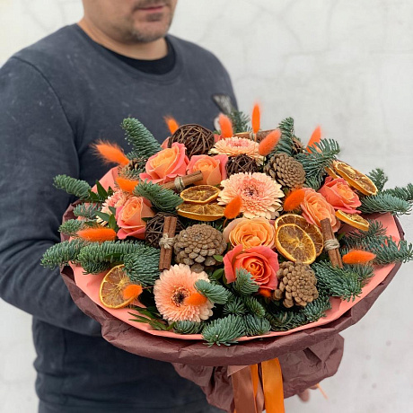 Букет цветов Зимний апельсин - Фото 1