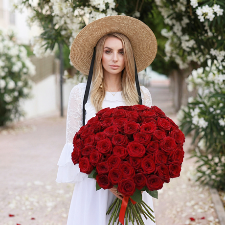 Букет 51 красная роза - Фото 1