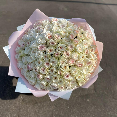 Букет из 101 розы Вайт Охара - Фото 1