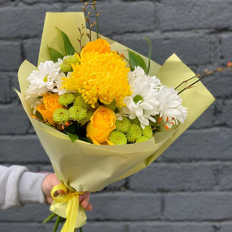 Букет цветов Яркое солнышко №162 - Фото 1