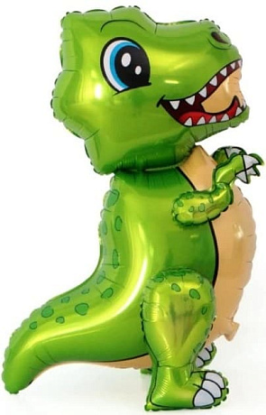 Ходячая фигура шар Маленький динозавр зеленый 76 см - Фото 1