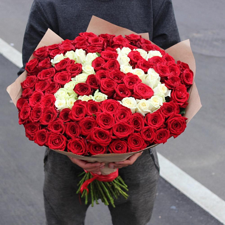 Букет из 101 розы с цифрами - Фото 1