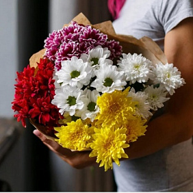 Букет с хризантемами №313