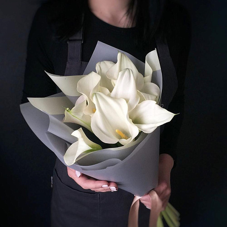 Белые каллы 9 шт - Фото 1