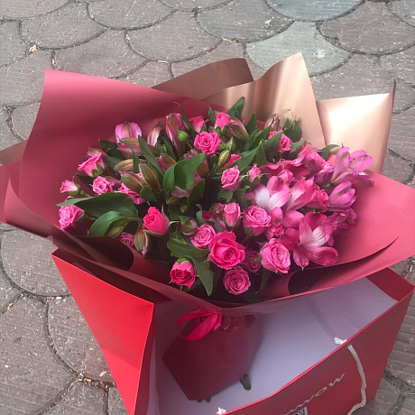 Букет Малиновый Фреш №162 - Фото 1