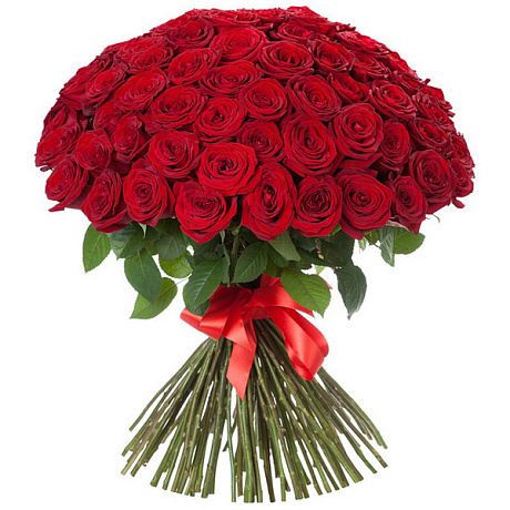 101 красная классическая роза - Фото 1