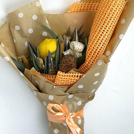 Букет с чаем и имбирем, мёдом и корицей - Фото 1