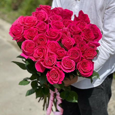 Букет PINK FLOYD из эквадорской розы - Фото 1