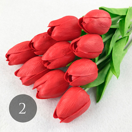 Букет 35 красных тюльпанов - Фото 1