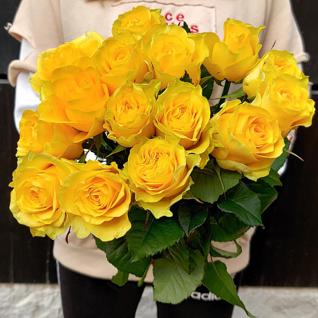 Букет из 15 желтых роз №2 - Фото 1