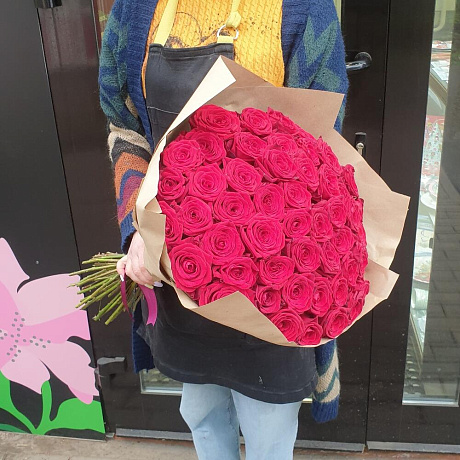 Букет из 51-й красной розы - Фото 1