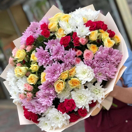 Букет цветов Радужный №167 - Фото 1