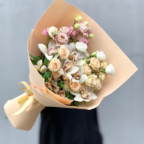 Букет цветов со вкусом M нежный - Фото 1
