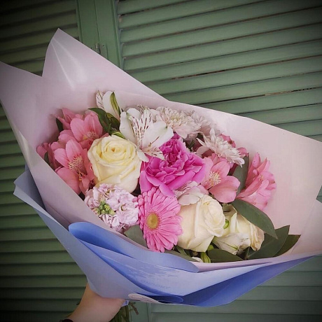 Букет цветов Нежный бисквит - Фото 1