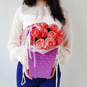 Букет цветов "Яркие кораллы" №161