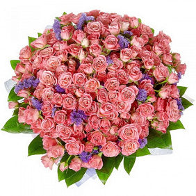 51 кустовая роза с декоративной зеленью