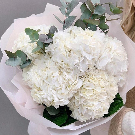 Букет гортензий с эвкалиптом №2 - Фото 1