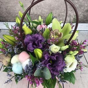 Сумка с цветами крафт Офелия