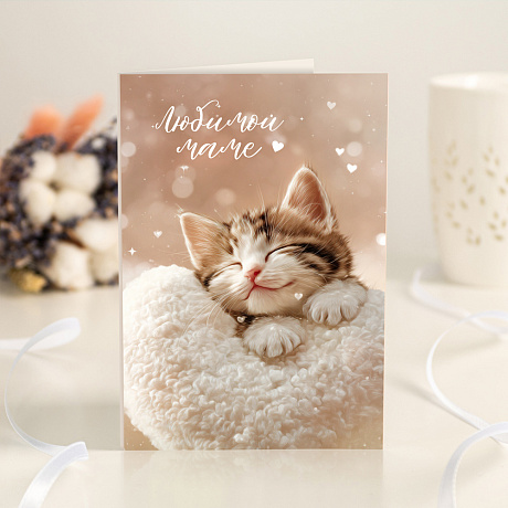 Открытка с шоколадом Любимой маме - Фото 1