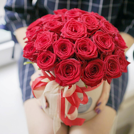 Красные розы в Коробке №165 - Фото 1