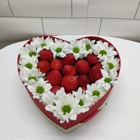 Цветы в коробке сердце 2 - Фото 1