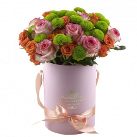 Композиция Прогулка в лесу в маленькой шляпной коробке