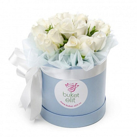 21 белая роза в коробке №2