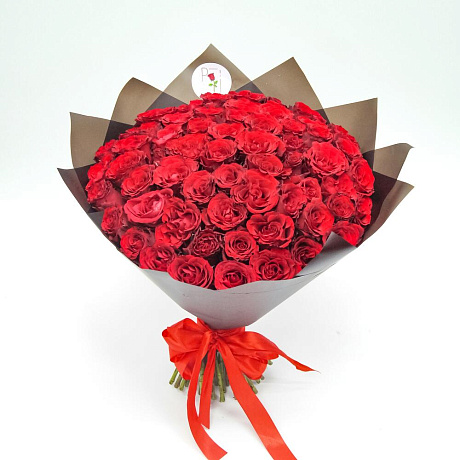 Букет 75 красная роза - Фото 1
