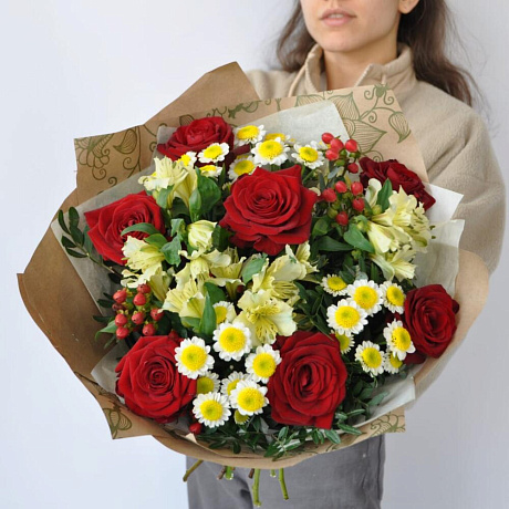 Букет цветов Красная классика №161 - Фото 1