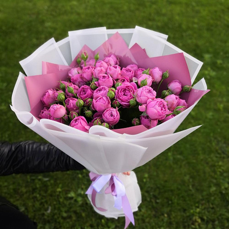 Букет из пионовидных кустовых роз Мисти баблс №161 - Фото 1