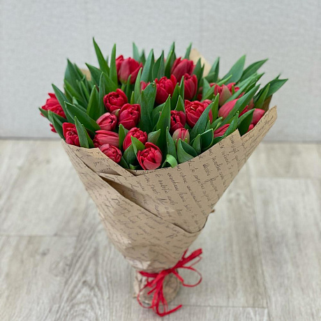 Монобукет из тюльпанов №162 - Фото 1