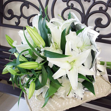 Букет цветов Белые лилии №163 - Фото 2