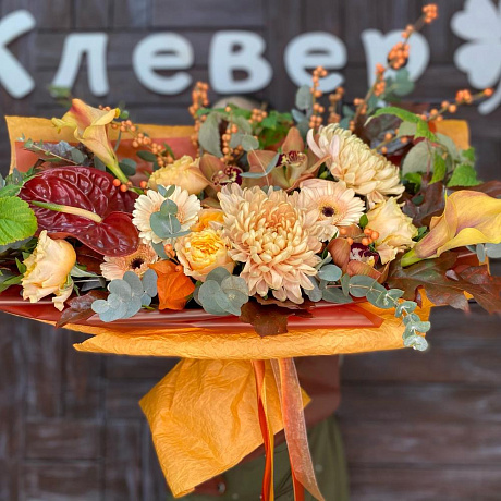 Букет цветов Тёплая осень - Фото 2