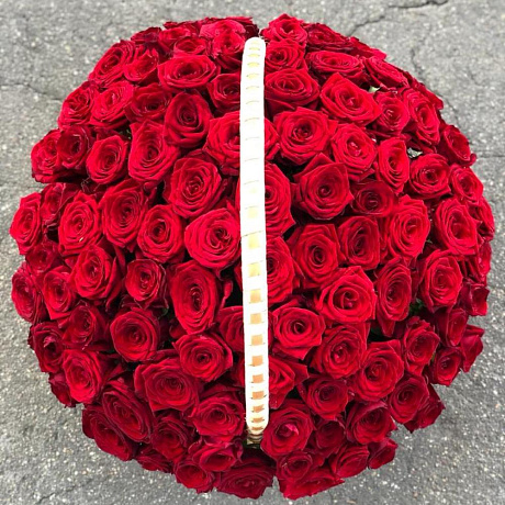 Корзина из 101 розы Ред Наоми - Фото 2