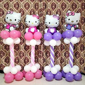 Композиция из шаров "Hello Kitty в сборе"