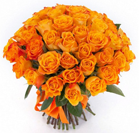 Букет из 35 оранжевых кенийских роз