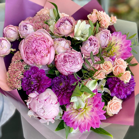 Букет цветов Фиолетовый закат - Фото 2