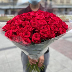 Букет из красных роз (101 роза) №164