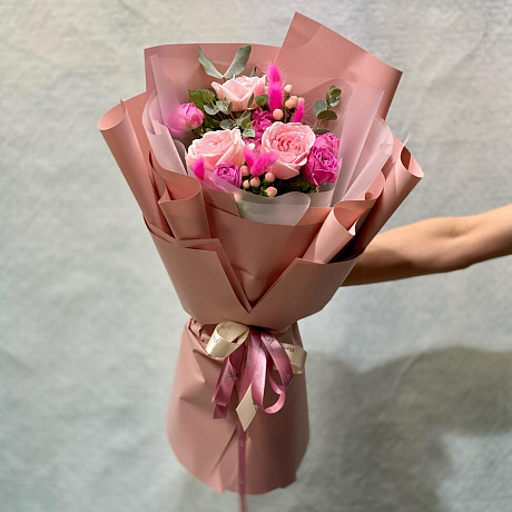 Букет с ароматными розами  «Розовая мечта» - Фото 2