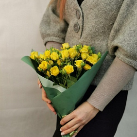 Букет Лимончелло 9 из желтых кустовых роз