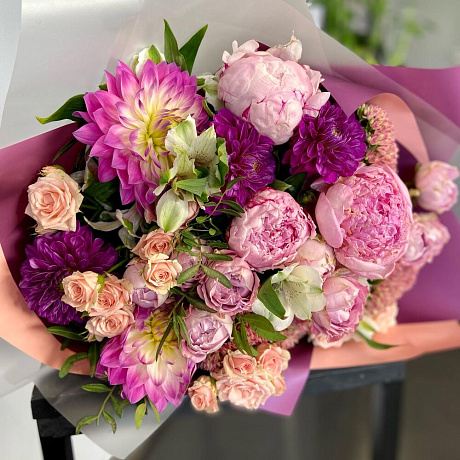 Букет цветов Фиолетовый закат - Фото 3