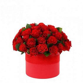 Букет в малой коробке с 17 красными розами