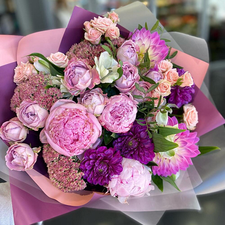 Букет цветов Фиолетовый закат - Фото 1